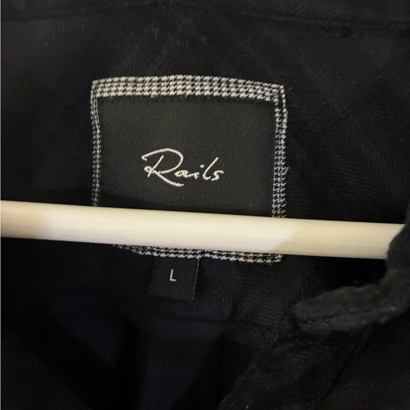 ✨ Rails Hunter Plaid Button-Up Shirt Onyx Jet Shirt Charcoal Gray Black - Picture 6 of 12